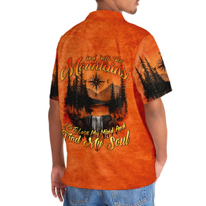 Into The Mountains I Go Orange Hawaiian Shirt
