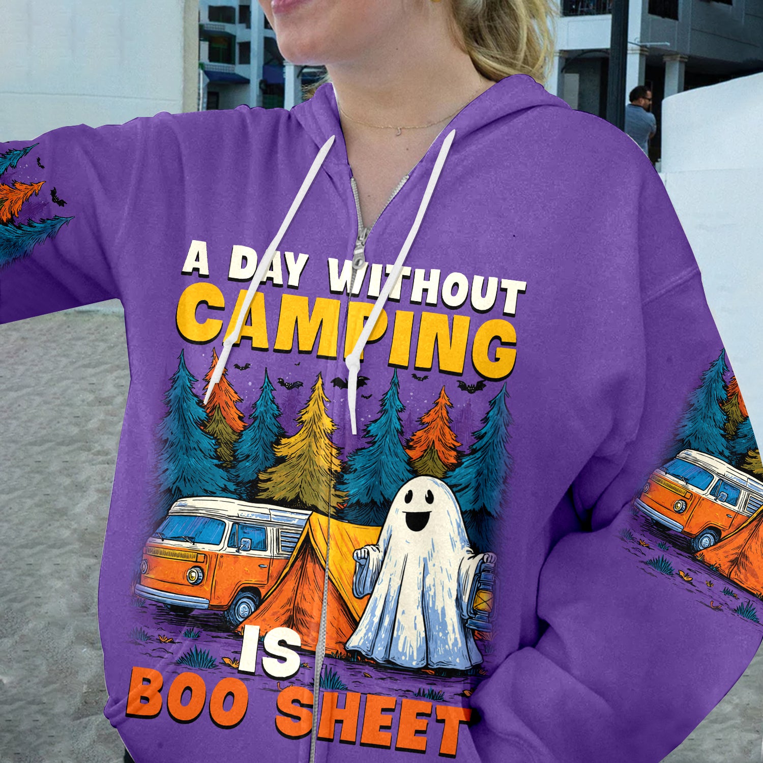 Halloween Camping Ghost – A Day Without Camping Is Boo Sheet All Over Print Shirt