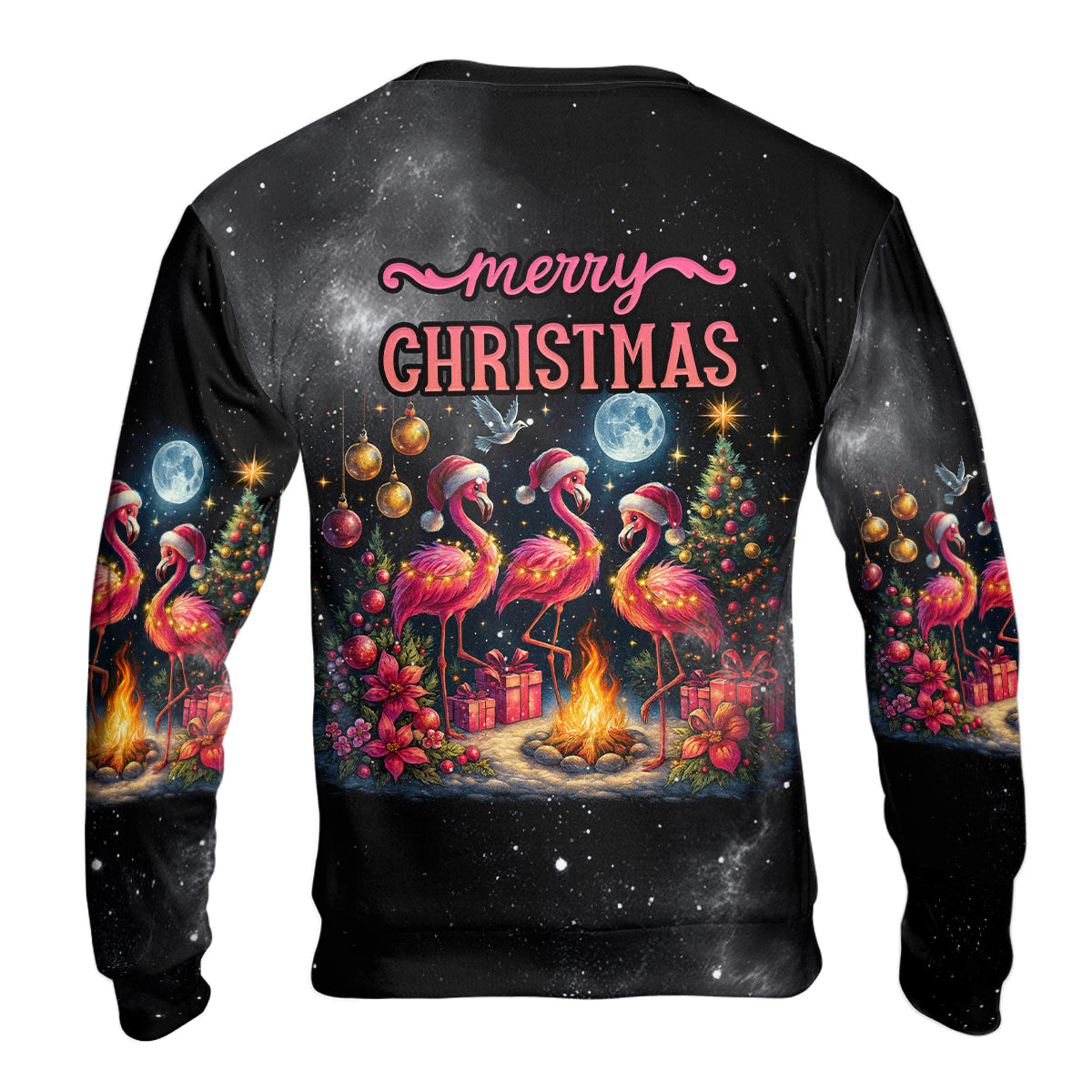 Merry Christmas Flamingo Camping All Over Print Shirt