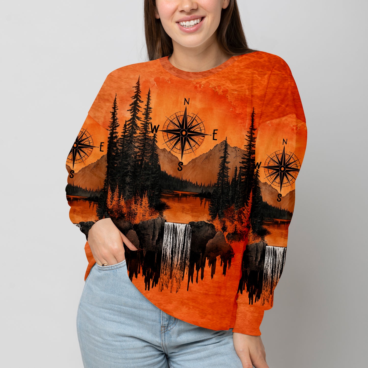 Into The Mountains I Go Orange All Over Print Shirt
