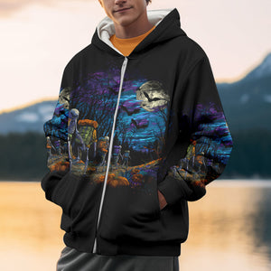 Skeleton Trekking Adventure Night Halloween All Over Print Shirt