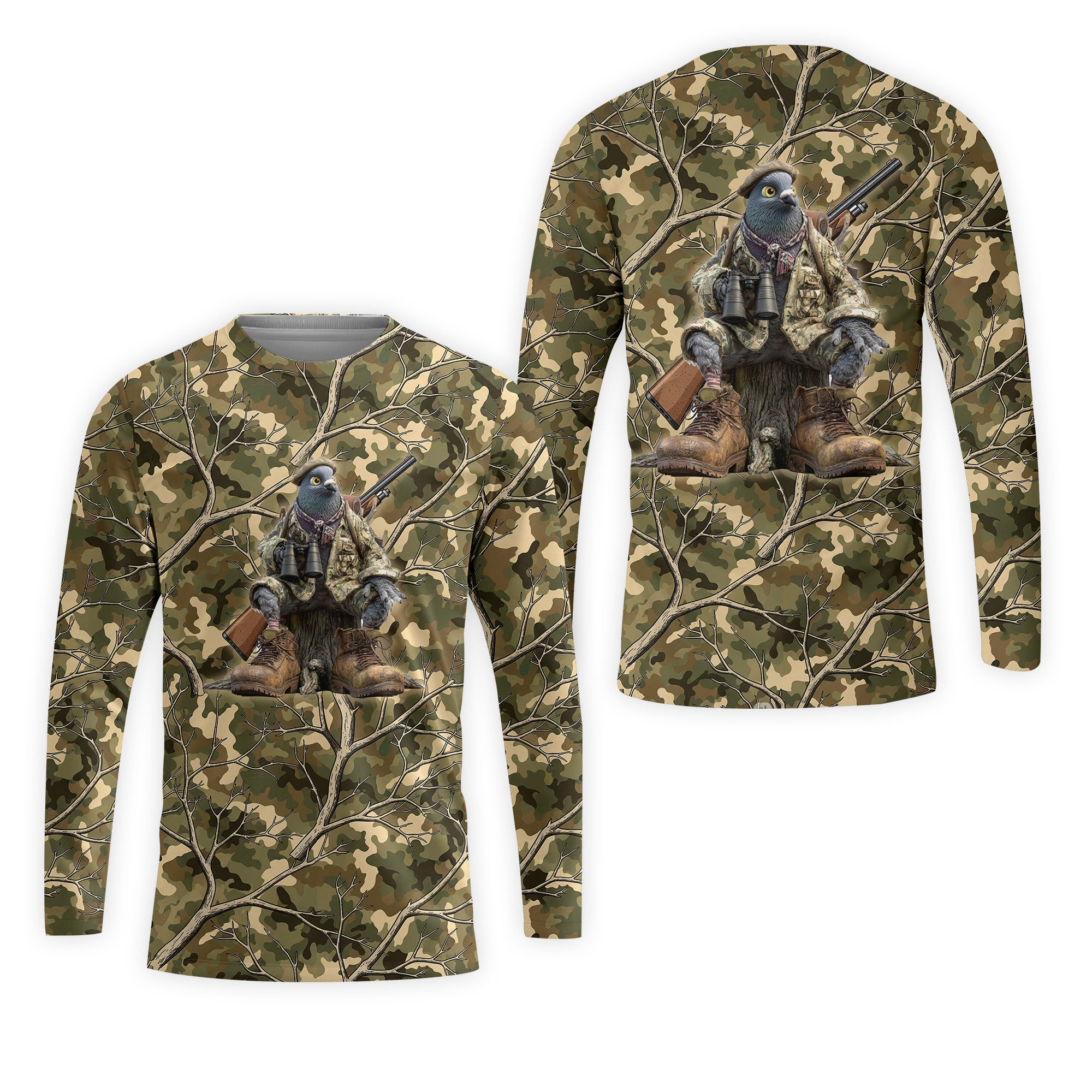 Funny Dove Hunting Camouflage All Over Print Shirt