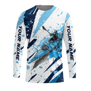 Custom Name Kayaking Blue All Over Print Shirt