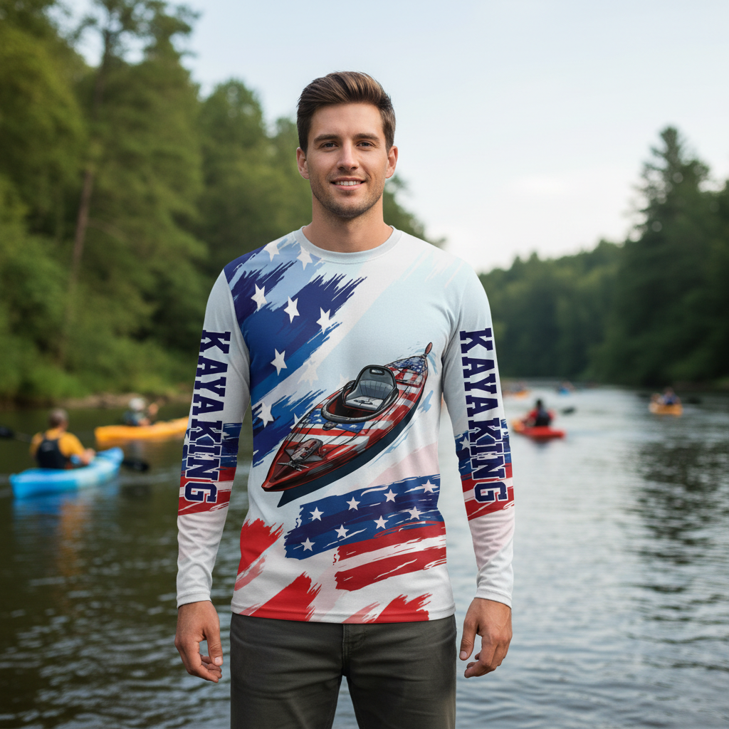 Custom Name Kayaking America All Over Print Shirt