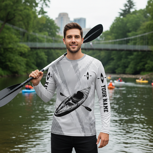 Custom Name Kayaking Black And White All Over Print Shirt