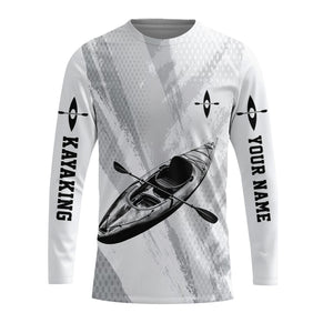 Custom Name Kayaking Black And White All Over Print Shirt