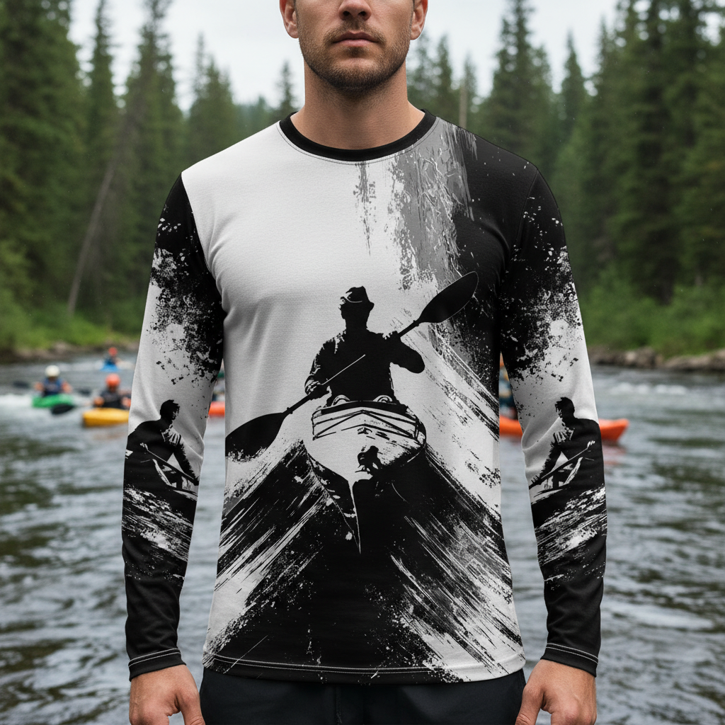 Black And White Kayaking Lover All Over Print Shirt