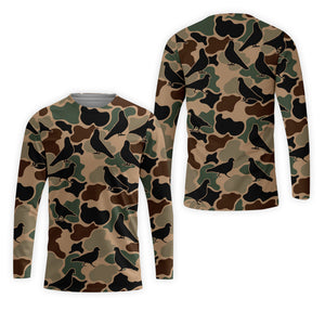 Dove Bird Camouflage Pattern All Over Print Shirt