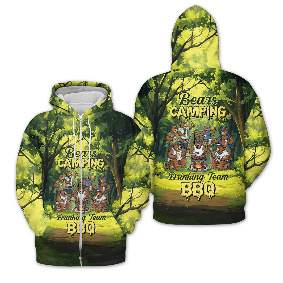 Bear Family BBQs All Over Print Shirt
