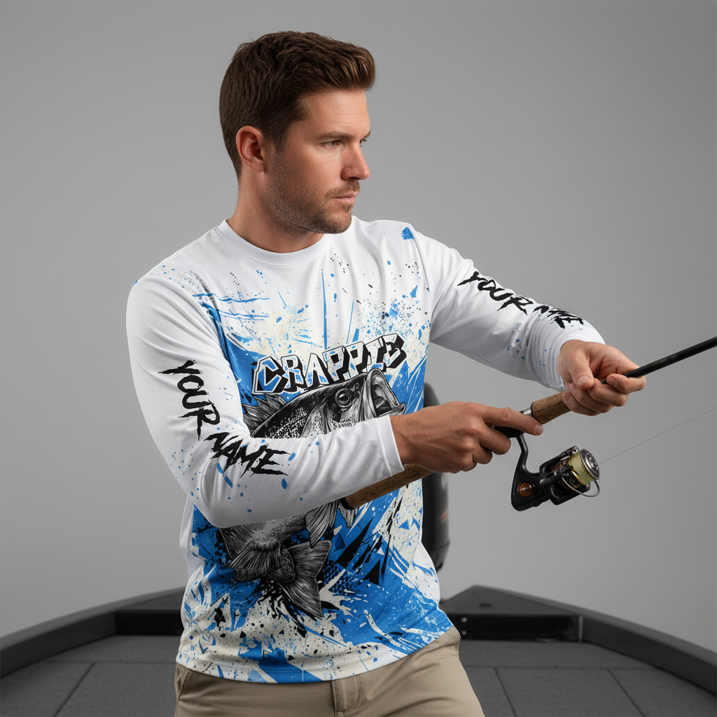 Custom Name Crappie Fishing Jersey All Over Print Shirt
