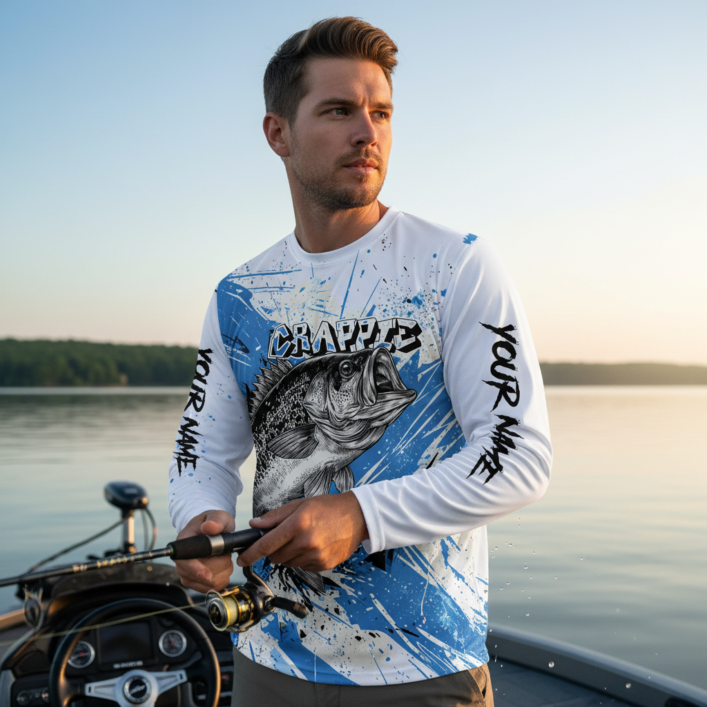 Custom Name Crappie Fishing Jersey All Over Print Shirt