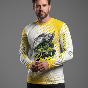 Custom Name Crappie Fish Yellow All Over Print Shirt