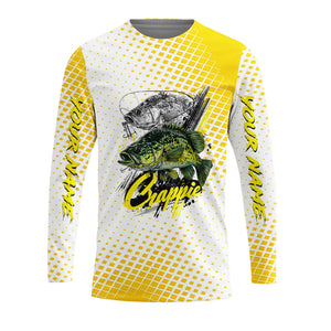 Custom Name Crappie Fish Yellow All Over Print Shirt