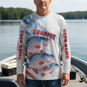 Custom Name Crappie Fish America All Over Print Shirt