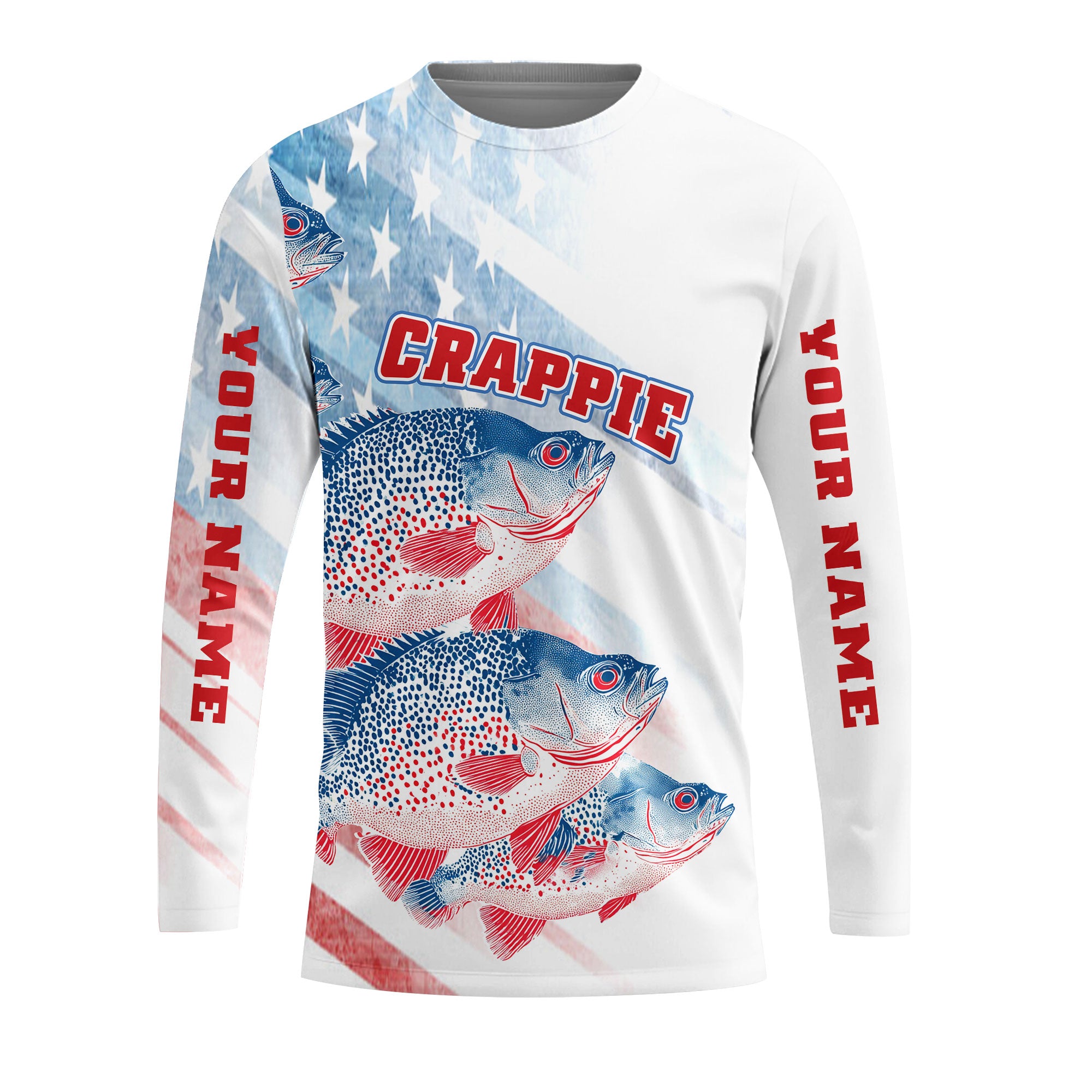 Custom Name Crappie Fish America All Over Print Shirt