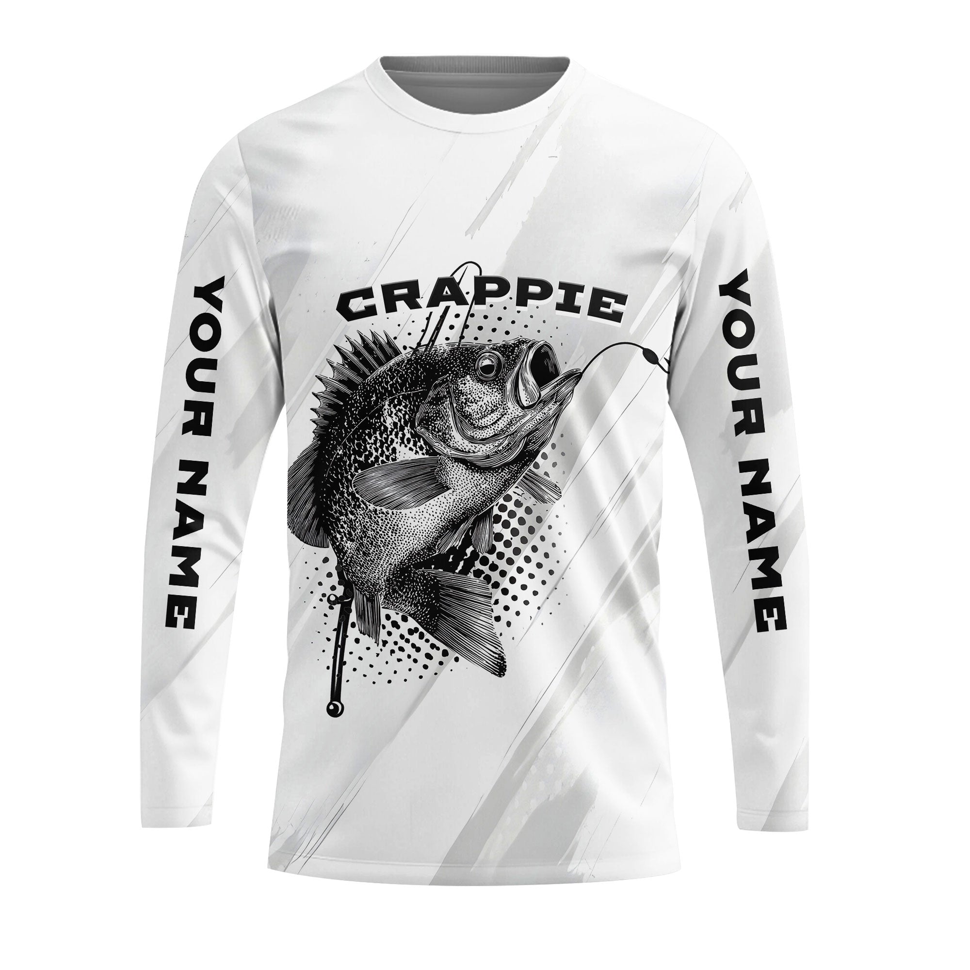 Custom Name Crappie Fish Gray All Over Print Shirt