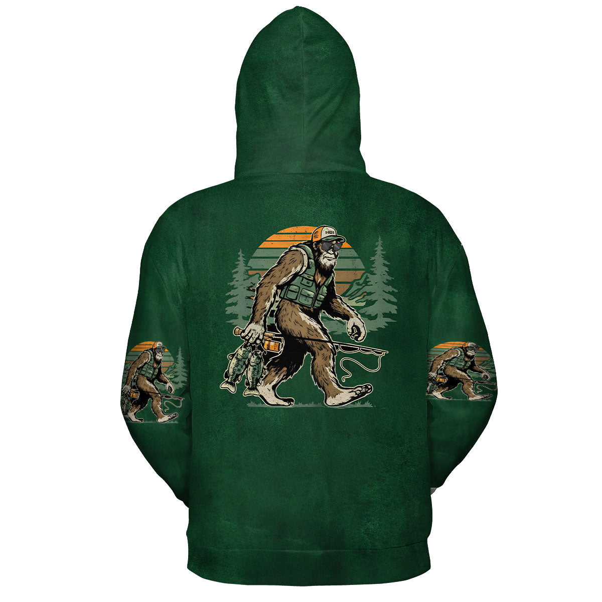 Bassquatch Bigfoot Fishing All Over Print Shirt