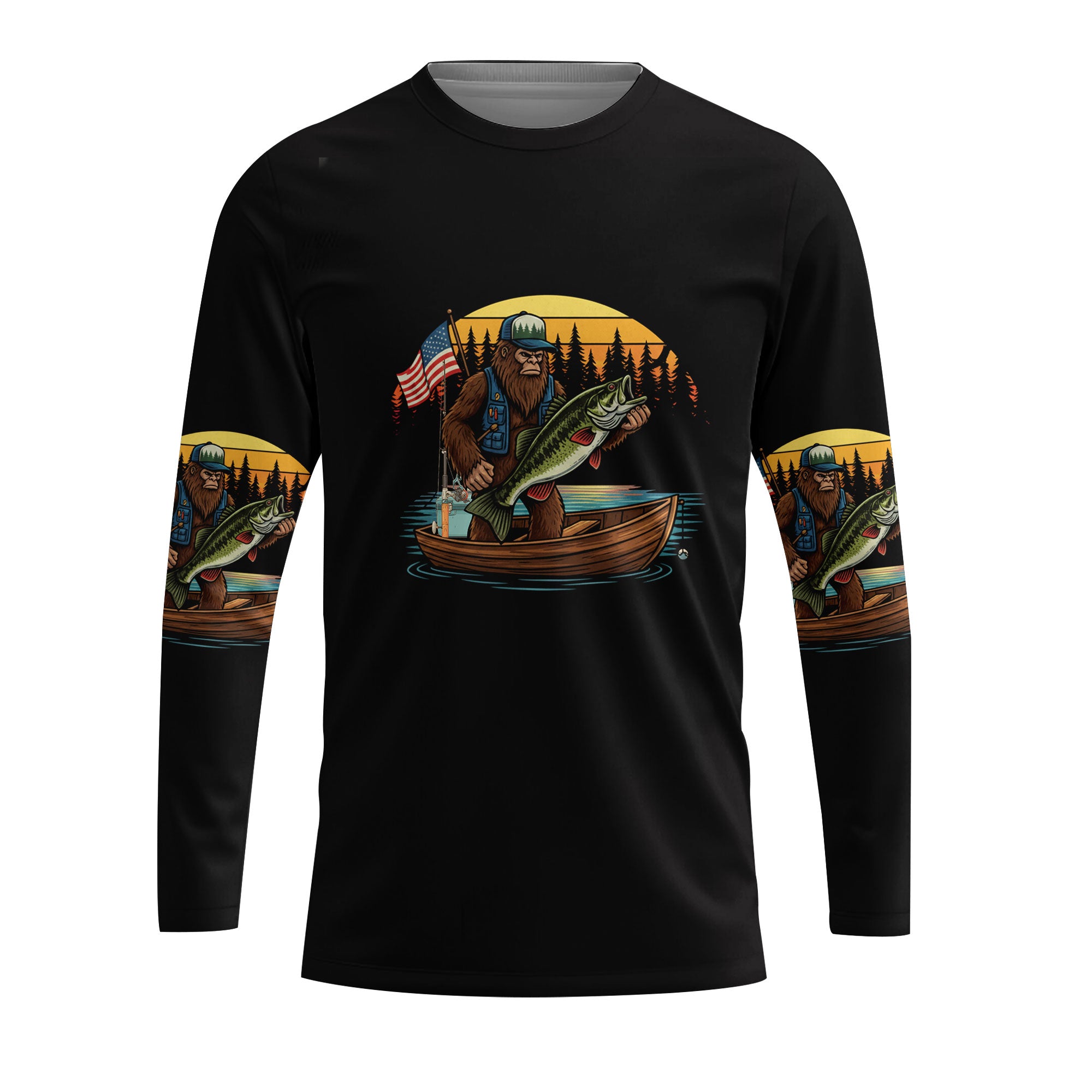 Bassquatch Retro All Over Print Shirt
