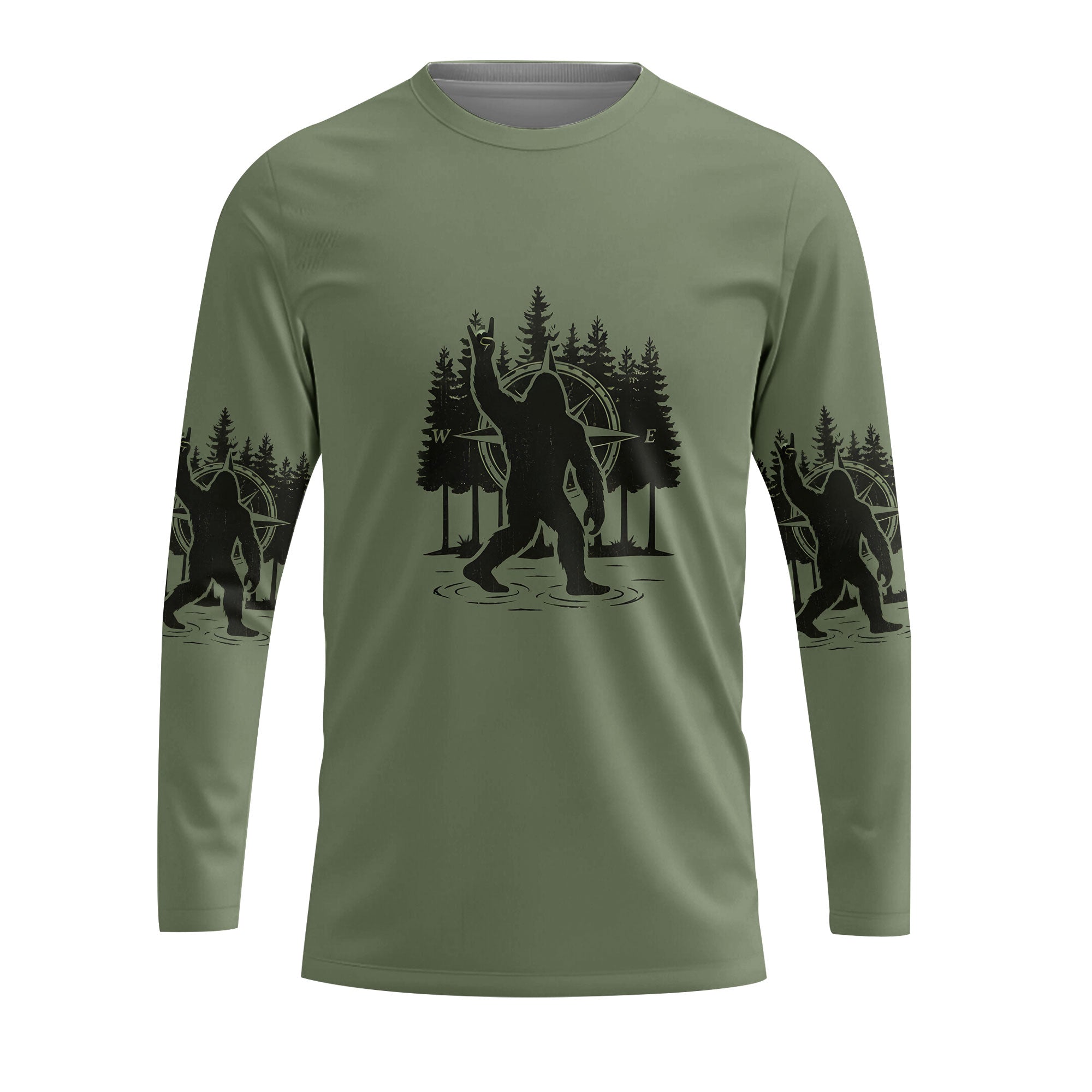 Not All Who Wander Are Lost Bigfoot Walking All Over Print Shirt