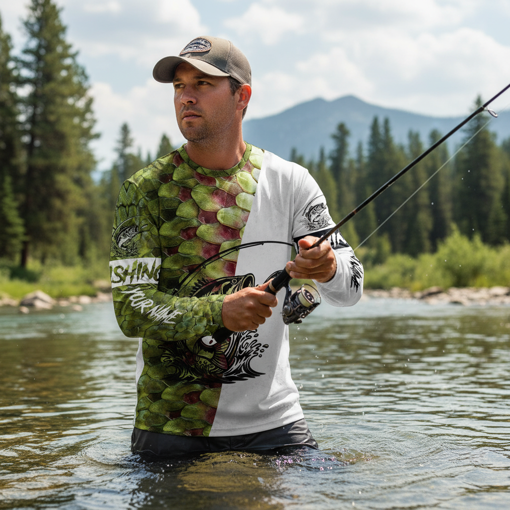 Bass Fishing Team Jerseys Green All Over Print Shirt