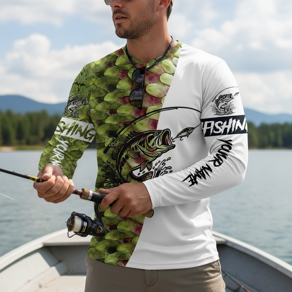 Bass Fishing Team Jerseys Green All Over Print Shirt