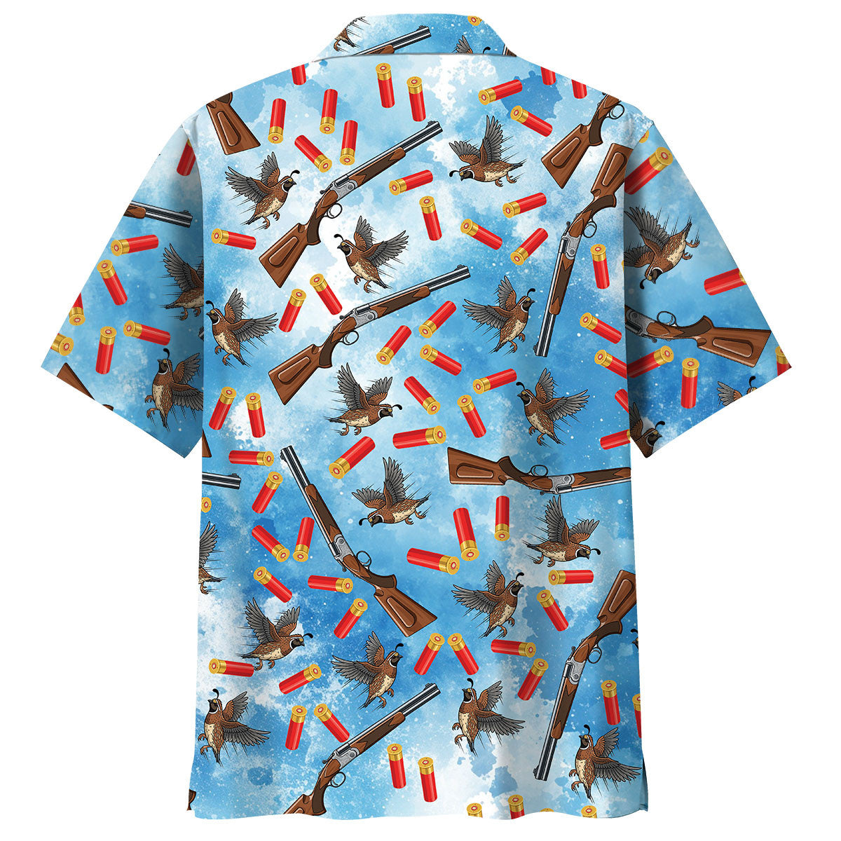 Quail Hunting Blue Hawaiian Shirt