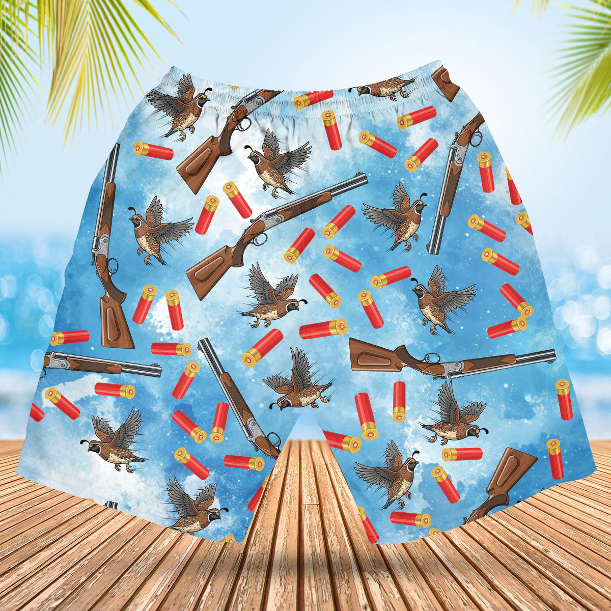Quail Hunting Blue Hawaiian Shirt