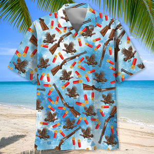 Wild Turkeys Hunting Blue Hawaiian Shirt