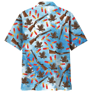 Wild Turkeys Hunting Blue Hawaiian Shirt
