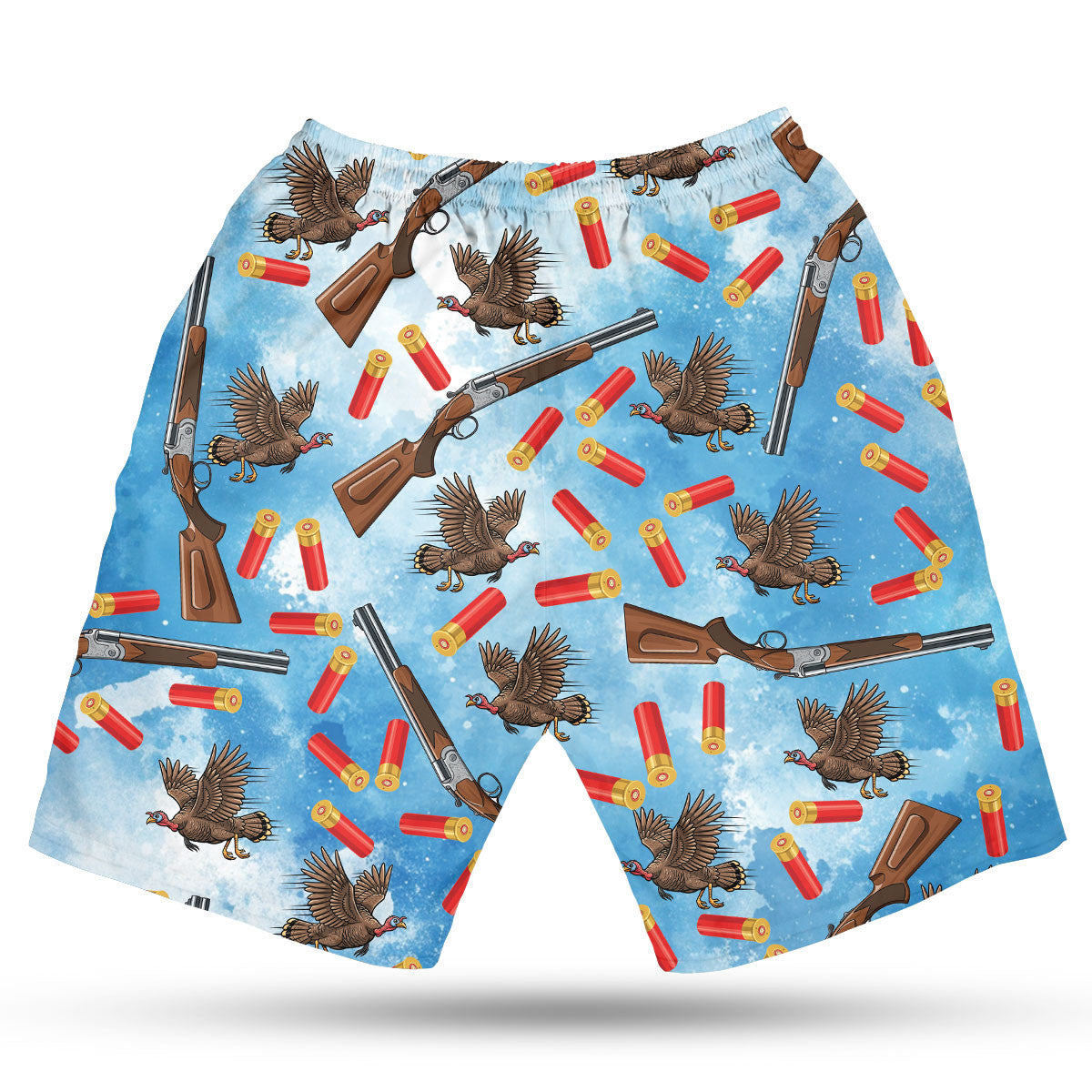 Wild Turkeys Hunting Blue Hawaiian Shirt