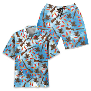 Wild Turkeys Hunting Blue Hawaiian Shirt
