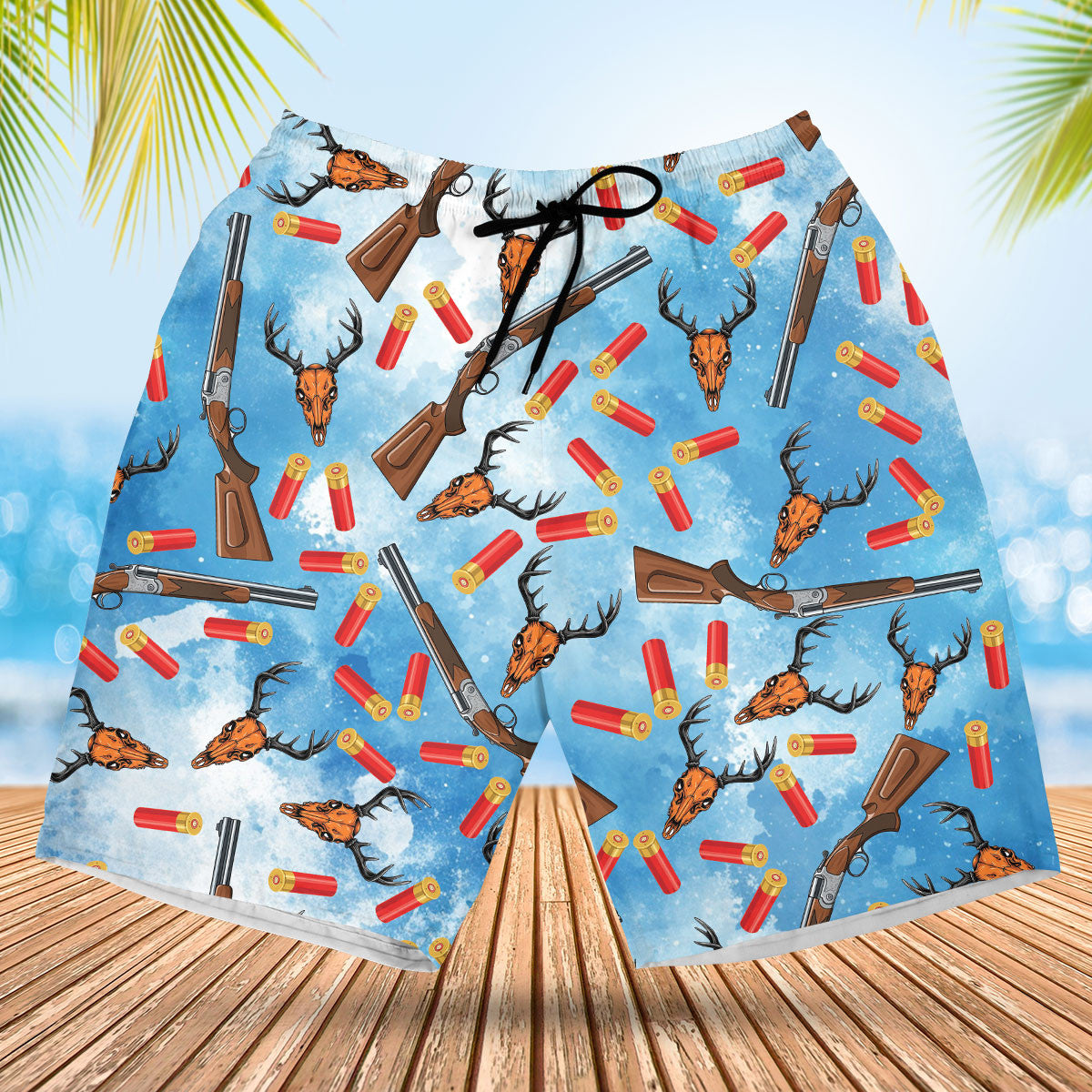 Deer Hunting Blue Hawaiian Shirt