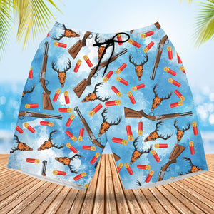 Deer Hunting Blue Hawaiian Shirt