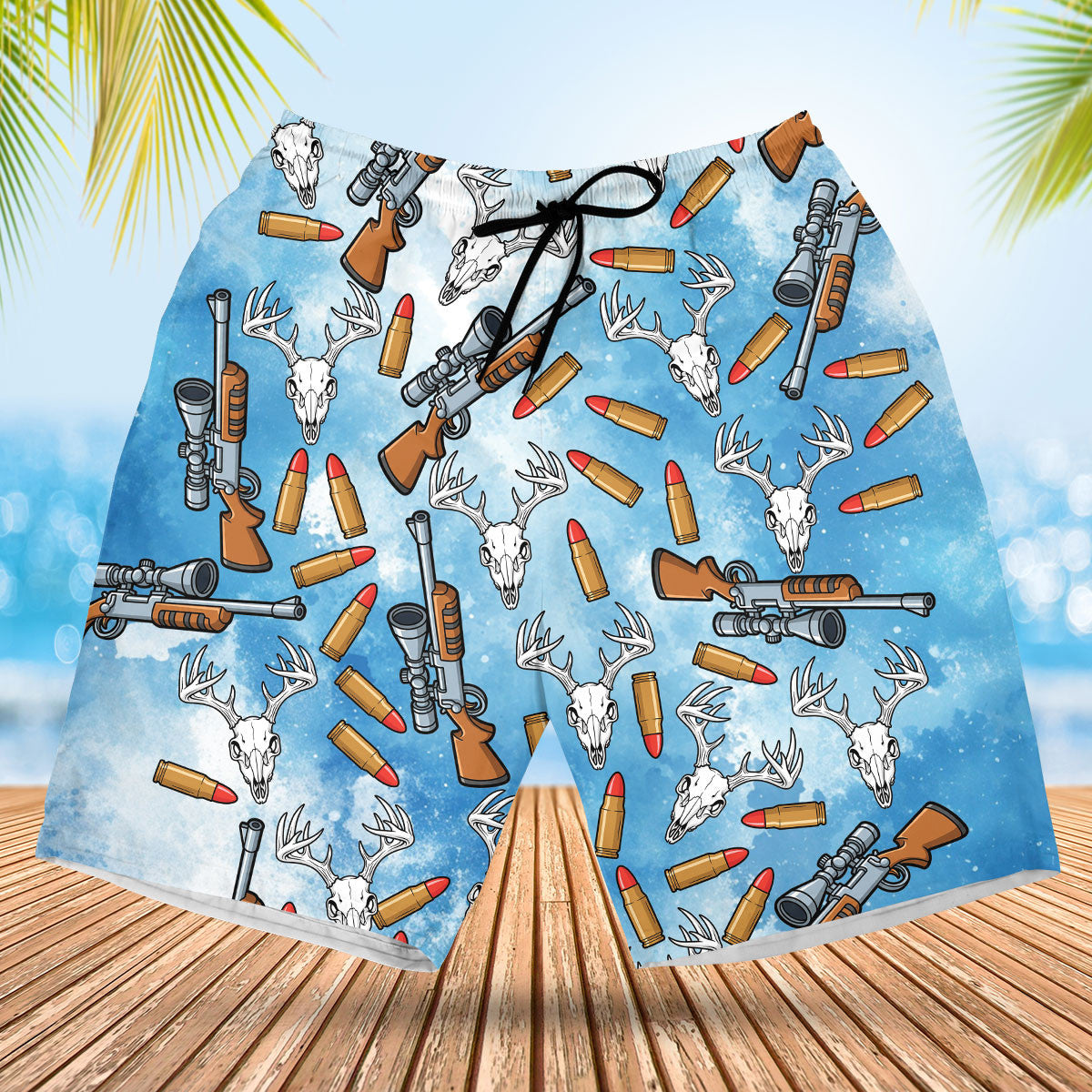 Funny Deer Hunting Blue Hawaiian Shirt