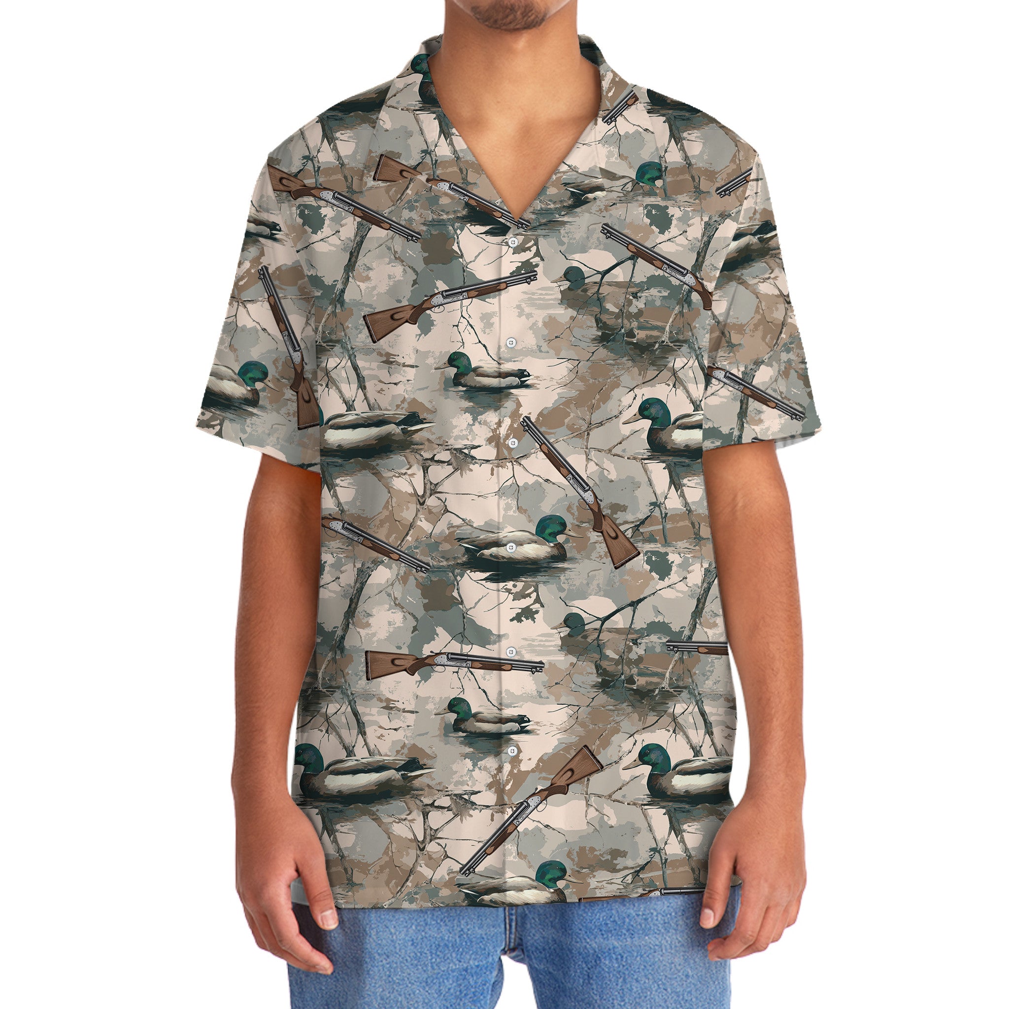 Camouflage Duck Hunting Hawaiian Shirt