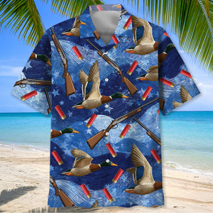 Blue Duck Hunting Hawaiian Shirt