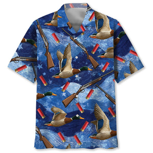 Blue Duck Hunting Hawaiian Shirt