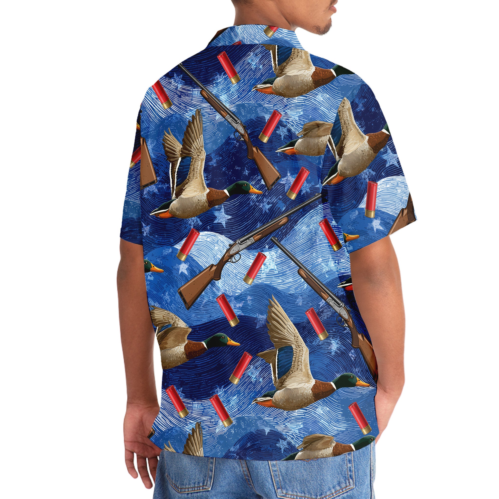 Blue Duck Hunting Hawaiian Shirt
