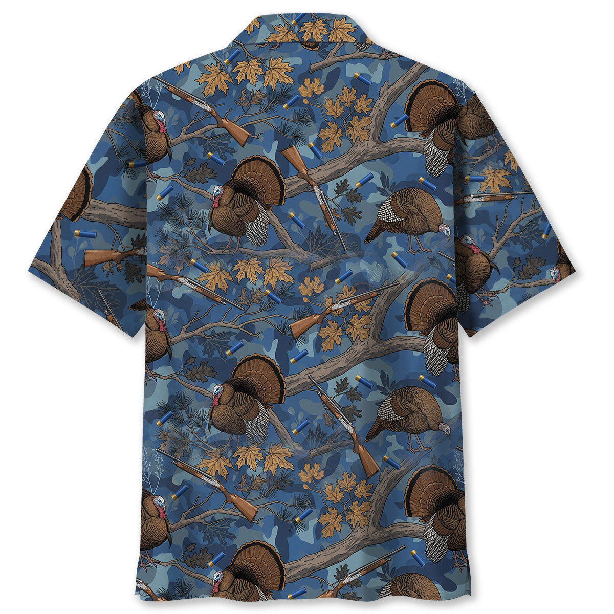 Blue Wild Turkey Hunting Hawaiian Shirt