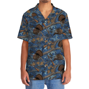 Blue Wild Turkey Hunting Hawaiian Shirt