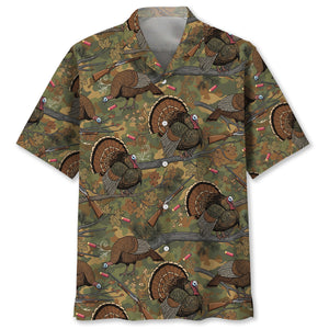 Vintage Wild Turkey Hunting Hawaiian Shirt