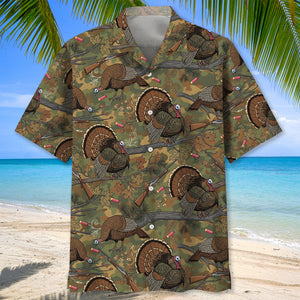 Vintage Wild Turkey Hunting Hawaiian Shirt