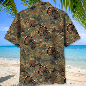 Vintage Wild Turkey Hunting Hawaiian Shirt