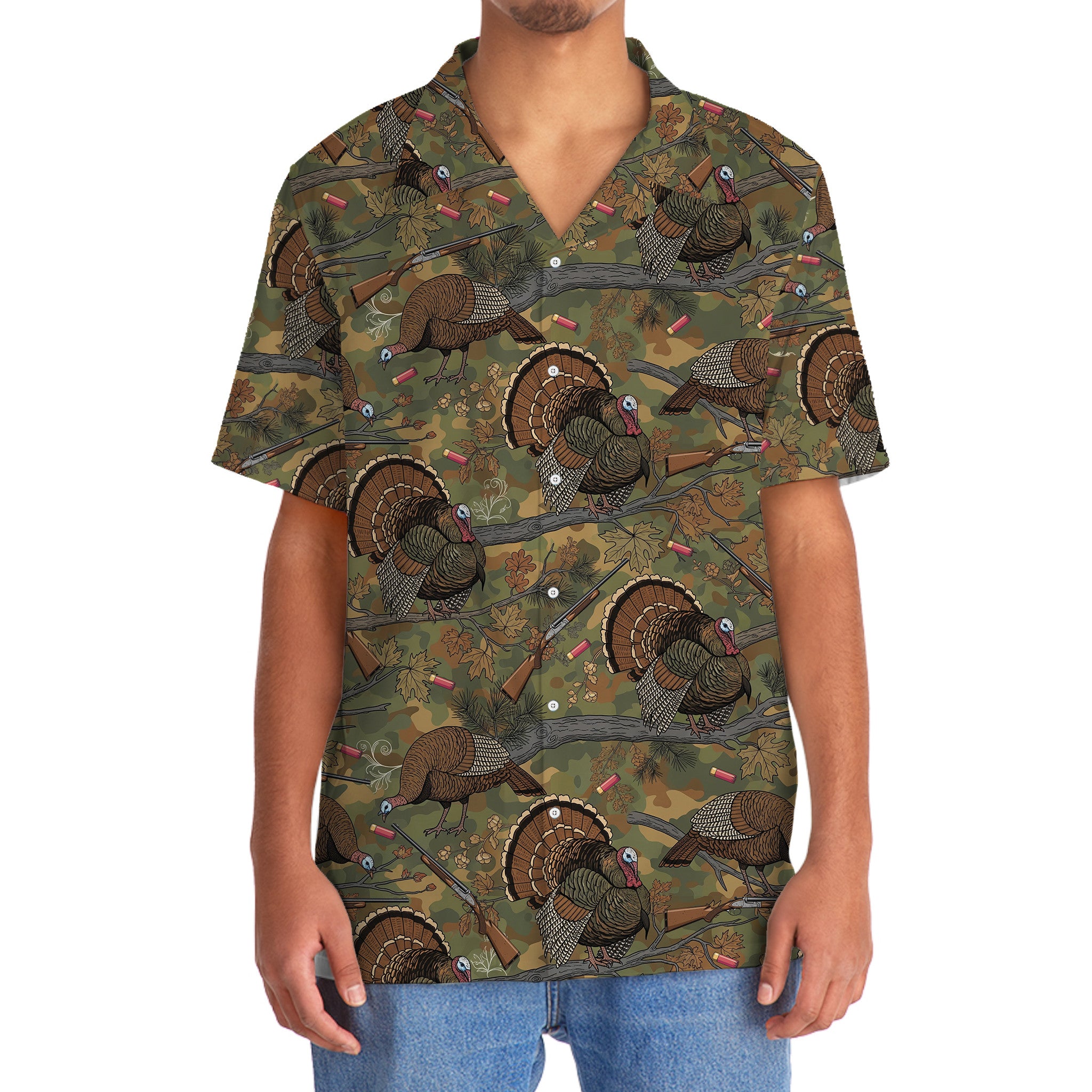 Vintage Wild Turkey Hunting Hawaiian Shirt
