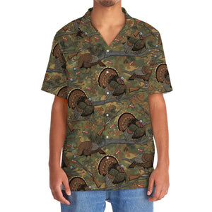 Vintage Wild Turkey Hunting Hawaiian Shirt