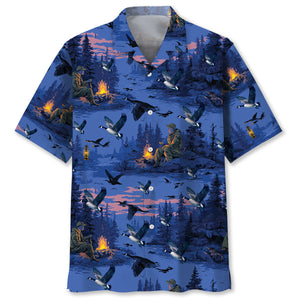 Blue Goose Hunting Hawaiian Shirt