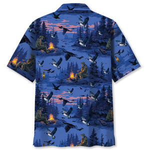 Blue Goose Hunting Hawaiian Shirt