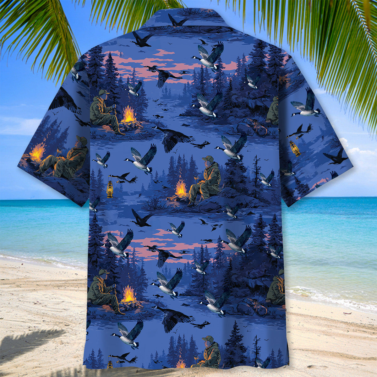 Blue Goose Hunting Hawaiian Shirt