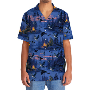 Blue Goose Hunting Hawaiian Shirt