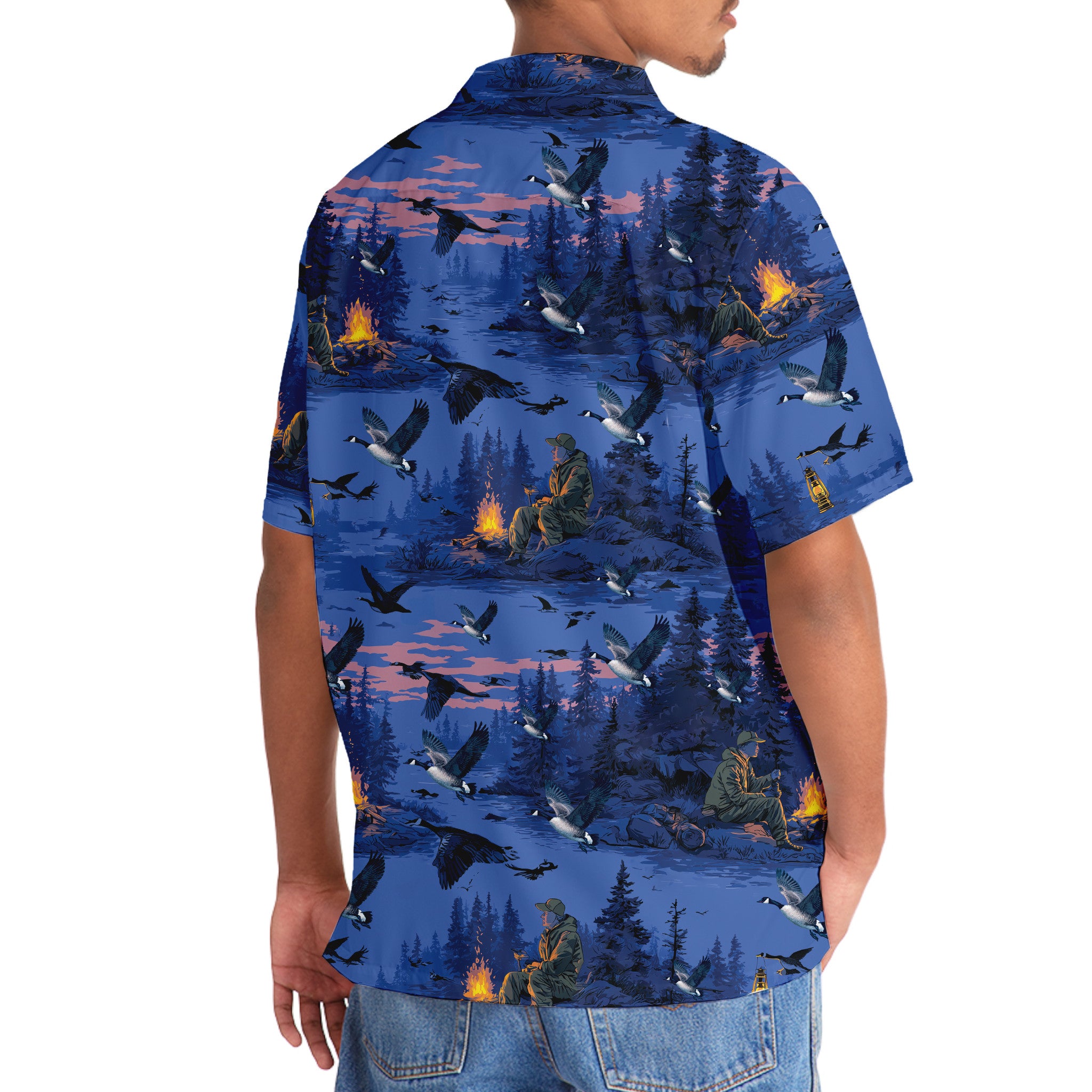 Blue Goose Hunting Hawaiian Shirt